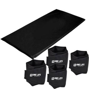 Imagem de Kit caneleira peso 3 e 4kg - par + colchonete