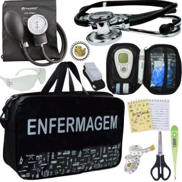 Imagem de Kit Enfermagem + Aparelho Medidor Glicose Completo Premium - Love Saud