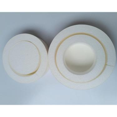 Imagem de Bolo fake isopor revest. com eva sem emenda 4 and.  branco 