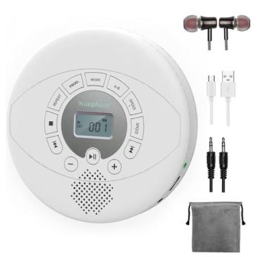 Imagem de Leitor de CD portátil KUEPHOM Walkman com alto-falante e fones de ouvi
