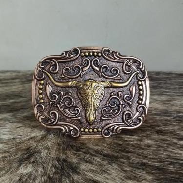 Imagem de Fivela Long Horn Bronze com Adornos Master Country Cowboy