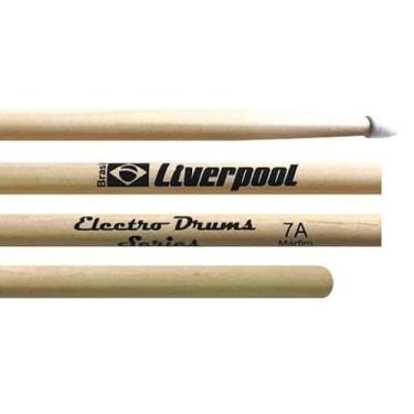 Imagem de Baqueta Liverpool Electro Drums Padrão 7A ELD7AN Ponta de Nylon Especial para Bateria Eletrônica