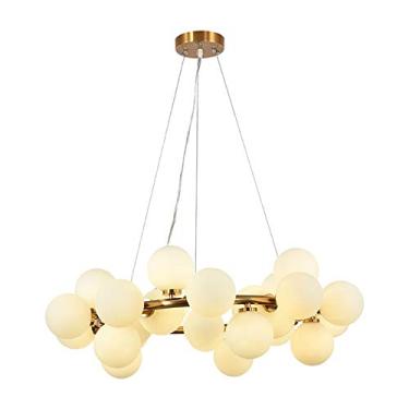 Imagem de Lustre G4 Nordic Bubbles Sputnik, Luminária de teto dourada, para corredor, bar, cozinha, sala de jantar, Lustre moderno, meados do século, durante a iluminação - dourado. 25 cabeças