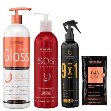 Imagem de Kit Borabella Cauterização Capilar - Cauter Gloss, Fluído 3D e SOS Extreme - Reconstrução Profunda e Efeito Espelhado - Tratamento para Cabelo