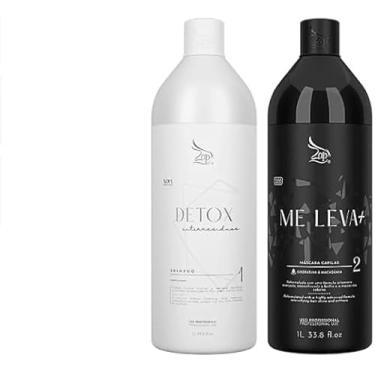 Imagem de Kit Escova Progressiva Me Leva Zap Profissional Shampoo Detox e Mascara Capilar 2x 1000ml