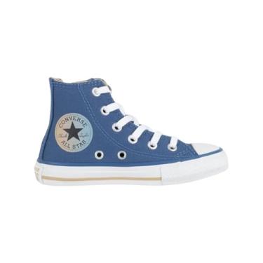 Imagem de Tênis Converse All Star Infantil Hi - Cano Médio, Original, Confortável, Ideal para o dia a dia, Estilo Clássico (Marinho/Laranja, BR, Criança de 9 a 12 anos, Numérico, 28)