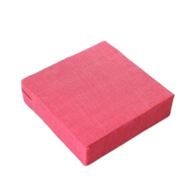 Imagem de pufe Almofada de linho quadrado futon piso tatami almofada removível meditação travesseiro ioga(Pink,50cm)