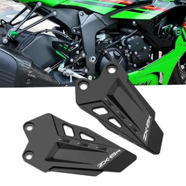 Imagem de Protetor de calcanhar de pé de motocicleta adequado para ZX-6R 2019-2024 2025 + proteção do pé traseiro 2024 ZX6R Acessórios de apoio para os pés 2025 ZX6R Acessórios BK