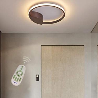 Imagem de Luminária de teto embutida para quarto, sala de jantar, corredor, luminária regulável com controle remoto, design moderno de anel redondo, abajur acrílico decorativo, lustre para iluminação