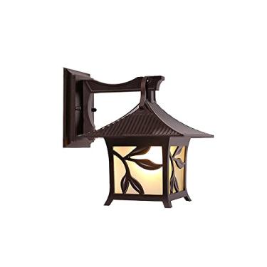 Imagem de Luminária de parede E27 Ustic Lantern para exterior, luminária externa V-intage, luminária de parede à prova d'água IP42 com sombra fosca compatível com varanda, garagem, lustre
