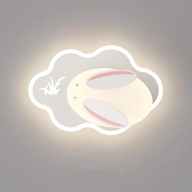 Imagem de Luminária de parede moderna LED para quarto infantil, luminária de parede em formato de nuvem com desenho animado branco, luminária de parede de cabeceira nórdica de 3 modos de cores, arande