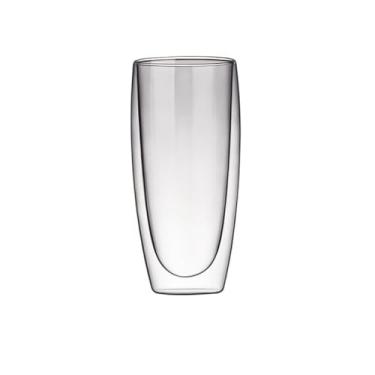 Imagem de URGDWEKJY Xícara de vidro chinesa simples xícara de chá de vidro de camada dupla xícara de chá de sala de chá de escritório conjunto de chá copo de suco copo de vidro resistente ao calor copo de água