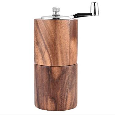 Imagem de LUYILA Conjunto de moedor de sal e pimenta - moedor de pimenta de madeira, saleiro, moedor manual de especiarias com núcleo de cerâmica para temperos, utensílios de cozinha