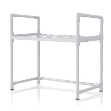 Imagem de Suporte Rack Microondas Cozinha Organizador Prateleira Gancho Tempero Talher Louça Casa Organizaçao Multiuso