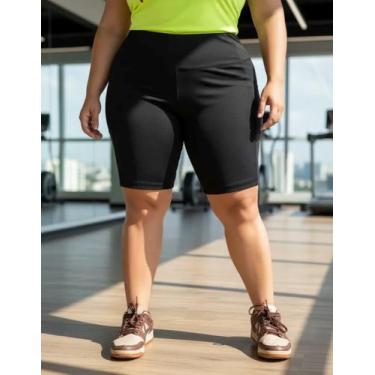 Imagem de Short Ginástica Feminino Academia Plus Size Bermuda Modeladora Ex Gran