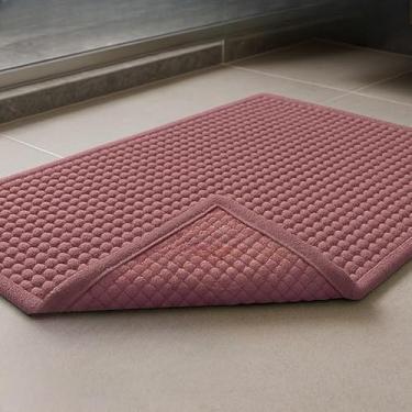 Imagem de Tapete para Banheiro Absorvente 58x38cm - Kit Tapete Antiderrapante Macio para Box e Lavabo (Caqui,1 UN)