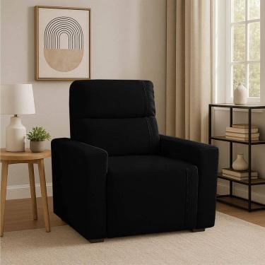 Imagem de Poltrona Retratil e Reclinavel Com Porta Copo Maisa Preto