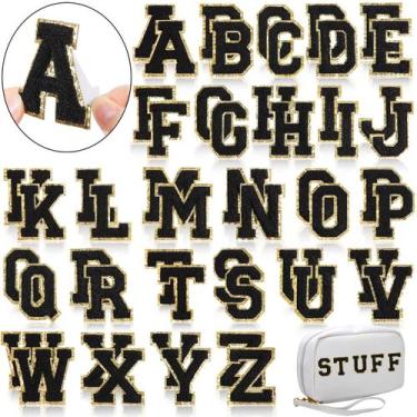 Imagem de WILLBOND 52 unidades de letras de chenille autoadesivas A-Z 5,5 cm