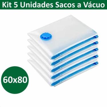 Imagem de Kit 5 Sacos a Vácuo Hermético 60x80cm Edredom Toalhas Roupas - Art Hou