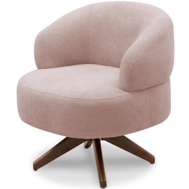 Imagem de Poltrona Decorativa Giratória Sala de Estar Living Seven F04 Veludo Rosê - Lyam Decor