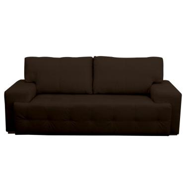 Imagem de Sofá 3 Lugares Sala de Estar Roma 230 cm Couro Marrom - Gran Belo