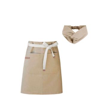 Imagem de Avental de Cintura e Faixa Bege Chef Cozinha Cafeteria Spa