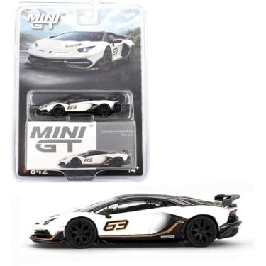 Imagem de Diecast Model Car Compatible with Mini GT 1:64 Lamborghini Aventador SVJ 63 Bianco Asopo Limited Edition MGT00842
