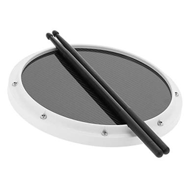 Imagem de RiToEasysports Tambores de 12 Polegadas para Treinamento de Percussão, Fibra de Carbono, Antiderrapante, Absorvente de Choque, Fosco Com Baquetas (Branco)