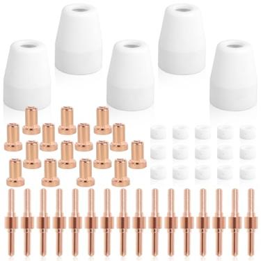 Imagem de Conjunto de 50 peças de consumíveis de cortador de plasma para PT-31 Consumíveis reutilizáveis de corte de tocha de plasma leve Consumíveis para máquina de cortador de plasma Acessórios de cortador de