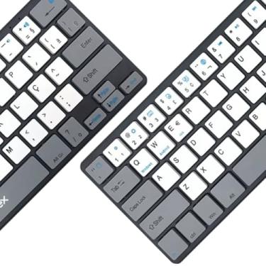 Imagem de Teclado Concept Multimídia Bluetooth E Padrão Abnt 2 Oex Preto Cinza E Branco - Tc506
