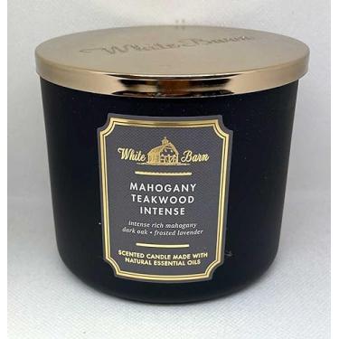 Imagem de Bath & Body Works Vela White Barn com 3 pavios em madeira de teca de mogno de alta intensidade