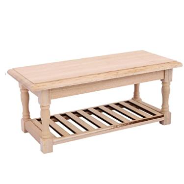 Imagem de Ymiko Móveis de Boneca de Madeira Mini Mobiliário de Boneca, de Miniaturas de Madeira Mini -Mesa House Tea Model Escala Minúscula Mesa de Jantar para Acessórios de Cozinha da Casa de