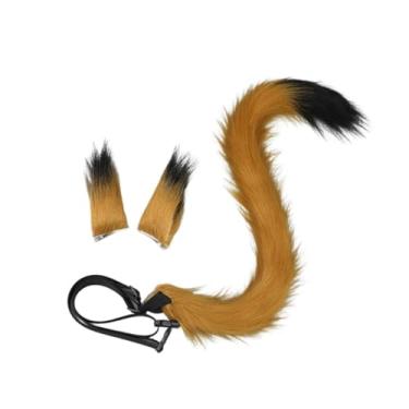 Imagem de Colaxi Faixa de cabeça com orelhas de gato, cosplay, gatos, fantasias, conjunto para shows, baile de máscaras de Halloween, Camelo Preto