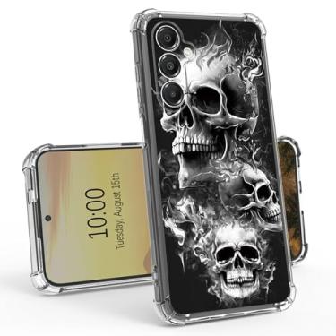 Imagem de BEOTIWAD Capa transparente de caveira para Samsung Galaxy A16 5G 6,7 polegadas, fina, transparente, antiamarela, TPU militar, resistente, durável, capa protetora para Samsung A16 5G