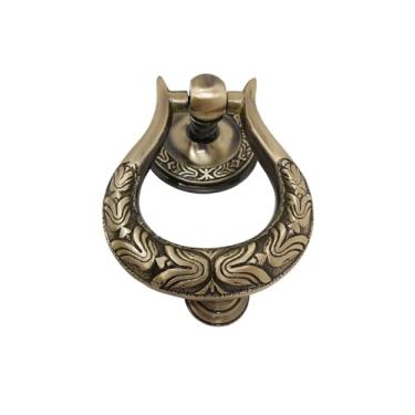 Imagem de Aldrava de porta de latão gravada à mão para portão cavernado puxador acessórios para porta decoração de casa ferragem de porta (Desgin-I)