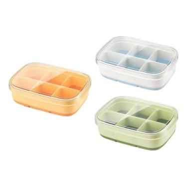 Imagem de 3 Mini formas de Gelo Papinha Bebe Tempero Silicone 6 Cubos Bebidas Drinks