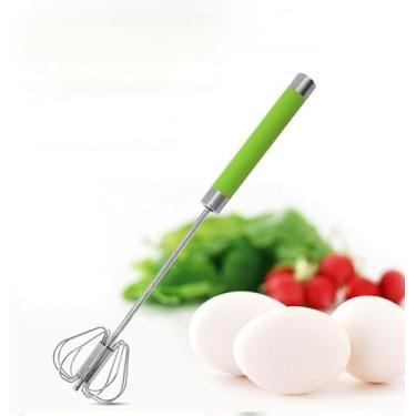 Imagem de Batedor de ovos de aço inoxidável, batedor manual semiautomático para cozinha doméstica, batedor manual para misturar, bater, bater e mexer