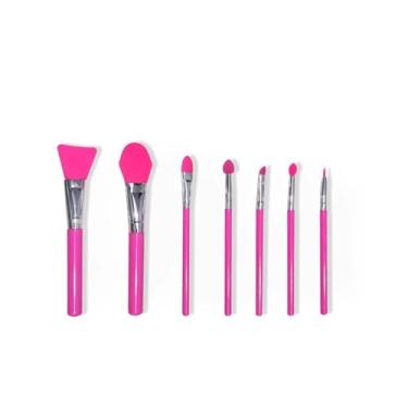 Imagem de Conjunto de 7 pincéis de maquiagem de silicone, aplicador de máscara facial de resina de arte epóxi para cuidados com a pele, ferramentas de maquiagem para sobrancelhas, sombra de olhos, base de