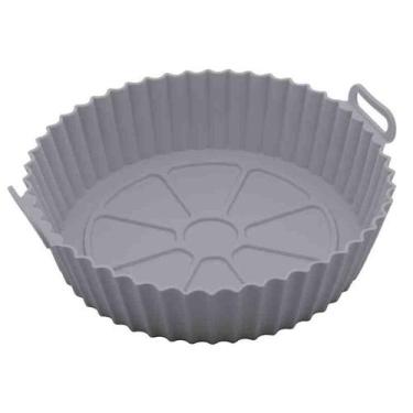 Imagem de Forma Redonda de Silicone para Air Fryer Cinza 19 x 6,5 cm Lyor