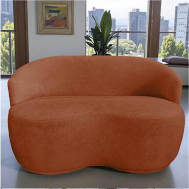 Imagem de Namoradeira Decorativa Beatriz Orgânica Veludo Terracota - Mazzero Dec