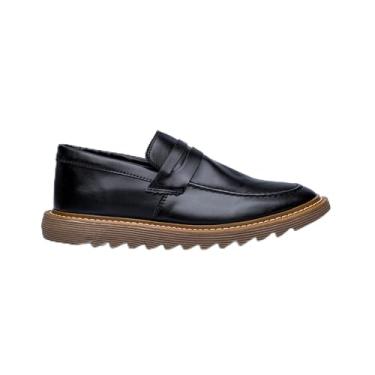 Imagem de ThézB Sapato Social Masculino em Couro Sintético Marrom, Sola Tratorada Alta, Estilo Loafer Elegante, Fechamento com Fivela (Preto Ambar, BR, Adulto, Numérico, 37)