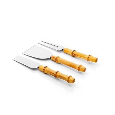 Imagem de Conjunto De Talheres Copa E Cia Para Queijo 3 Peças Garbo Bamboo Silver