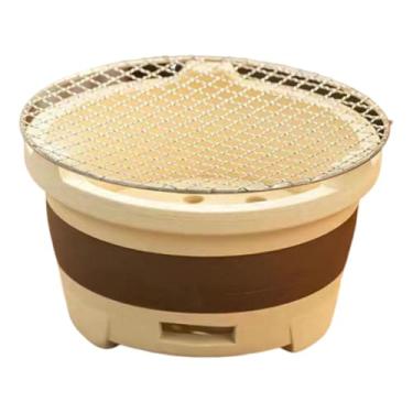 Imagem de Generic Fogão portátil de cerâmica para chá a carvão com grelha de malha de aço inoxidável e ventilação, para uso doméstico, design clássico, Size M