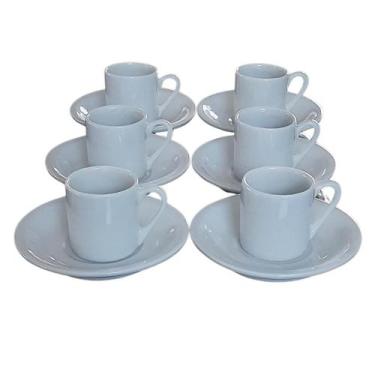 Imagem de Jogo de 6 Xícaras de Café com Pires - 55 ml - Porcelana Branca de Base