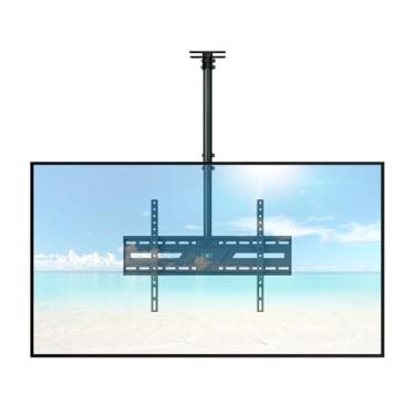 Imagem de monTEK Suporte de TV de teto para telas planas de 37 a 86 polegadas, suporte de TV de teto ajustável para pendurar para a maioria das TVs LCD LED OLED 4K, suporte de teto com poste comporta até 50 kg