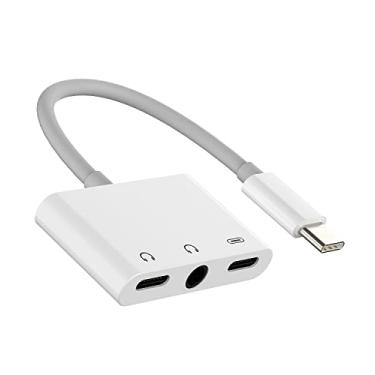 Imagem de Adaptador de iPhone USB-C para cabo de áudio de 3,5 mm (3 em 1) carregador de fone de ouvido e cabo dongle compatível com Samsung 15 Pro Max Plus para iPad 10、Air4/5 divisor duplo tipo C acessórios