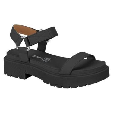 Imagem de Sandalia Vizzano Feminina Papete Plataforma Tratorada Tiras, Preto, 35