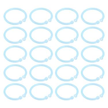 Imagem de Acouto 20 Anéis de Folhas Soltas de Plástico Transparente para Uso Escolar de Escritório, Flexíveis e Organizadores de Documentos Em Verde (Azul Transparente)