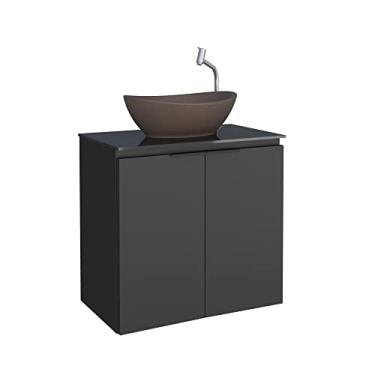 Imagem de Gabinete para banheiro em aço com vidro Umbu preto - Cozimax