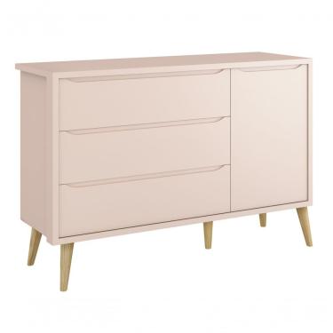 Imagem de Cômoda Sapateira Théo New Rosa Fosco Com Natural - Moveisaqui